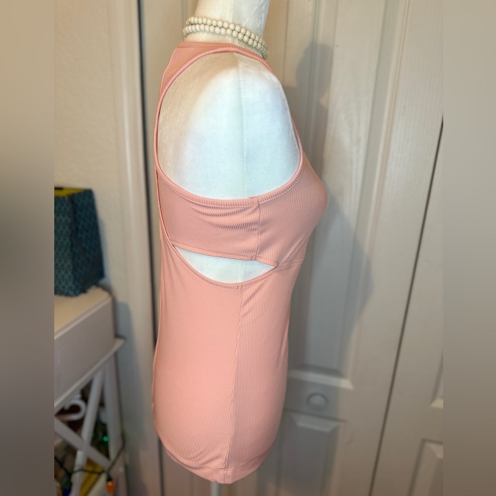 ASICS Light Pink Ribbed Racerback Top (M) - Picture 4 of 11